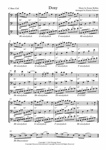 Free Sheet Music Doxy In C Bass Clef