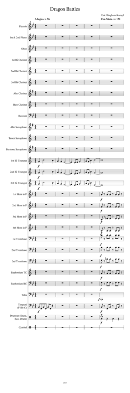 Free Sheet Music Dragon Battles