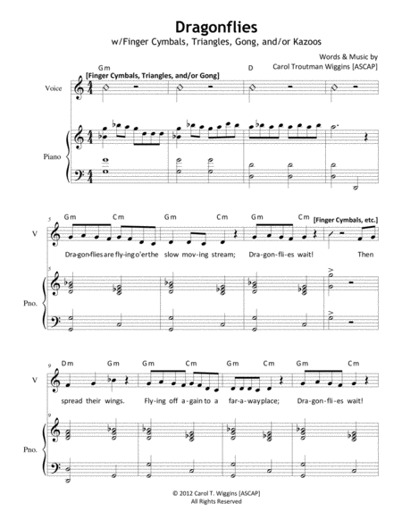 Free Sheet Music Dragonflies