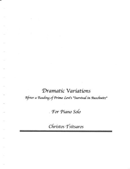 Free Sheet Music Dramatic Variations After A Reading Of Primo Levis Survival In Auschwitz For Piano Solo