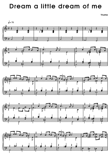 Free Sheet Music Dream A Little Dream Of Me Yiruma Arrangement
