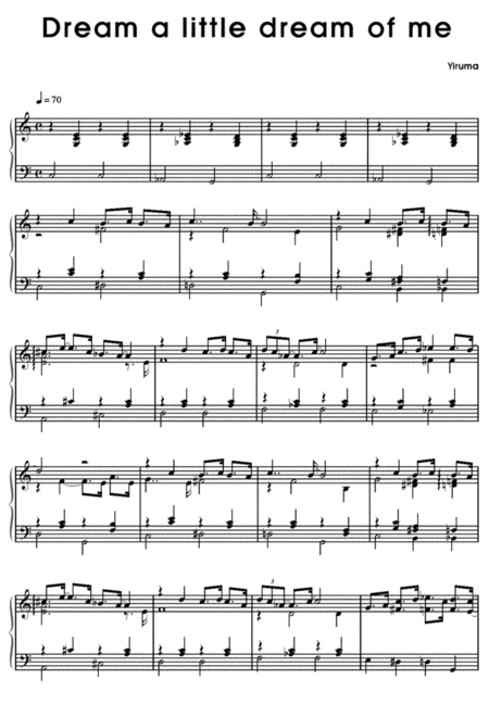 Dream A Little Dream Of Me Yiruma Arrangement Sheet Music