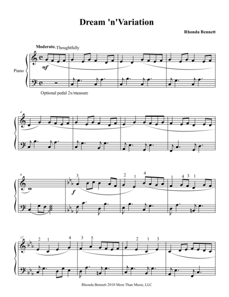 Dream N Variations Sheet Music