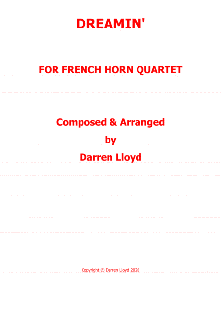 Free Sheet Music Dreamin French Horn Quartet