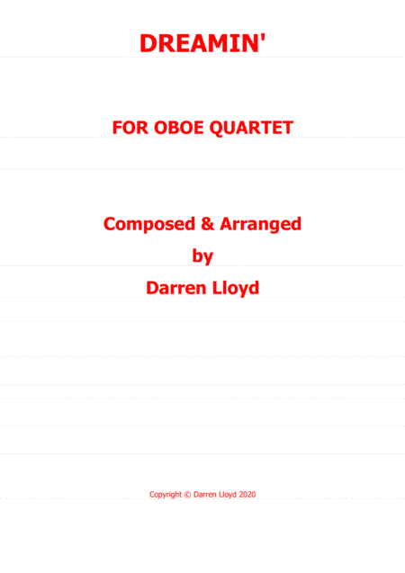 Dreamin Oboe Quartet Sheet Music