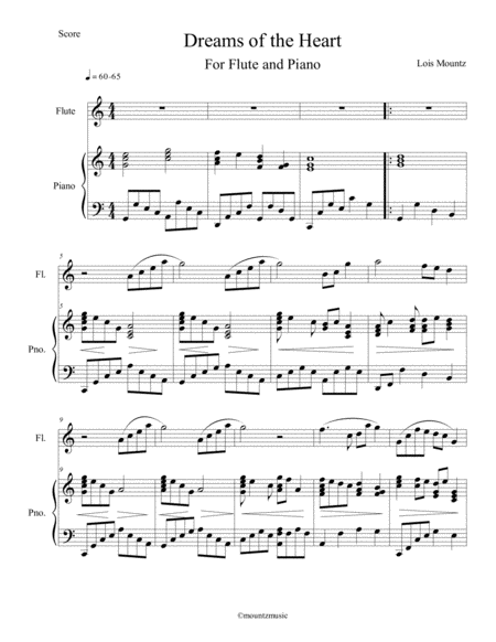 Free Sheet Music Dreams Of The Heart For Flute And Piano