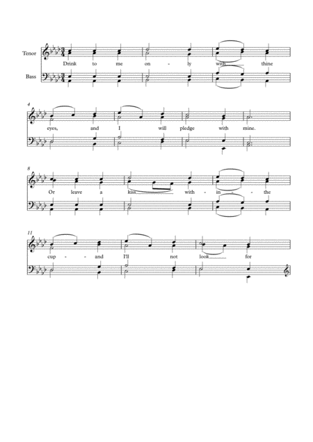 Free Sheet Music Drink To Me Only With Thine Eyes Satb Unaccompanied Old English Popular Songt