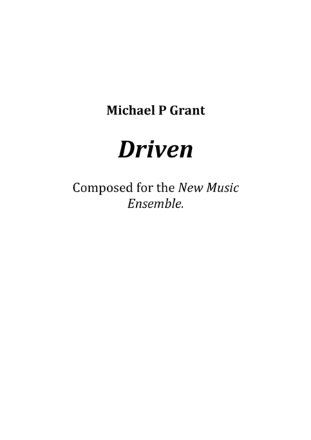 Free Sheet Music Driven