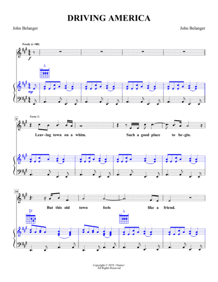 Driving America Sheet Music