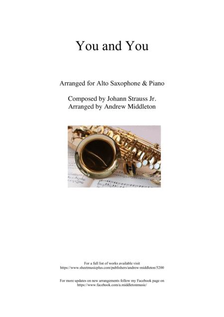 Du Und Du Waltz Arranged For Alto Saxophone Piano Sheet Music