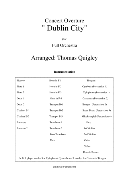 Dublin City Concert Overture Sheet Music