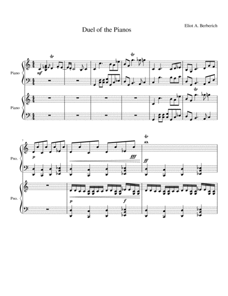 Free Sheet Music Duel Of The Pianos