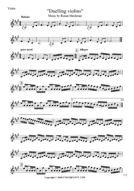 Duelling Violins For Violin Solo Sheet Music