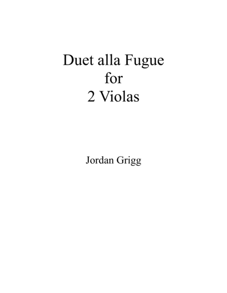 Duet Alla Fugue For Two Violas Sheet Music