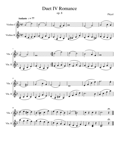 Duet Iv Romance Sheet Music