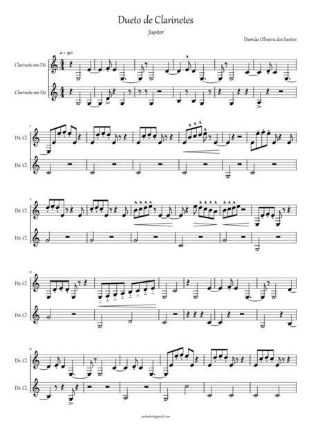 Dueto De Clarinetes Jpiter Sheet Music