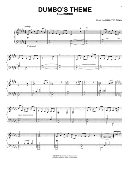 Dumbos Theme From The Motion Picture Dumbo Sheet Music