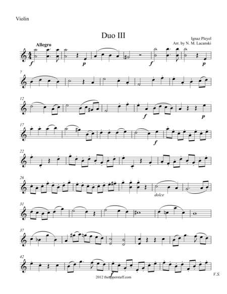 Duo 3 For Violin And Piano Sheet Music