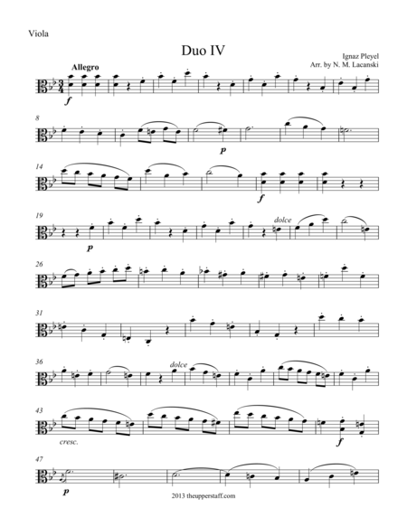 Duo 4 For Viola And Piano Sheet Music