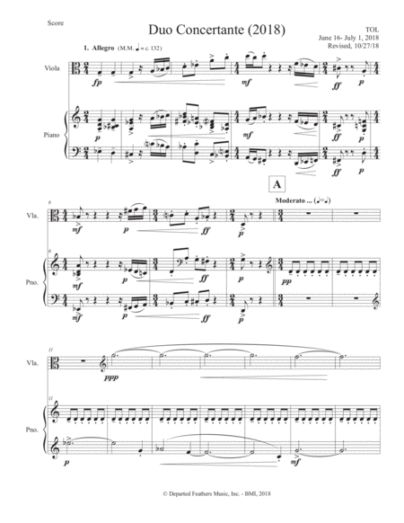 Free Sheet Music Duo Concertante 2018 For Viola And Piano