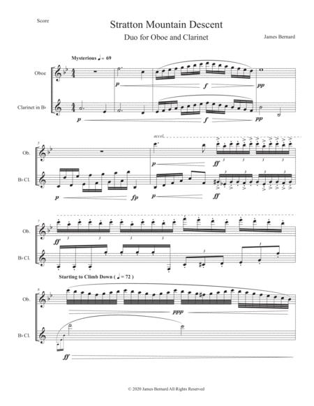 Duo For Clarinet And Oboe Op 38 Stratton Mountain Descent Sheet Music