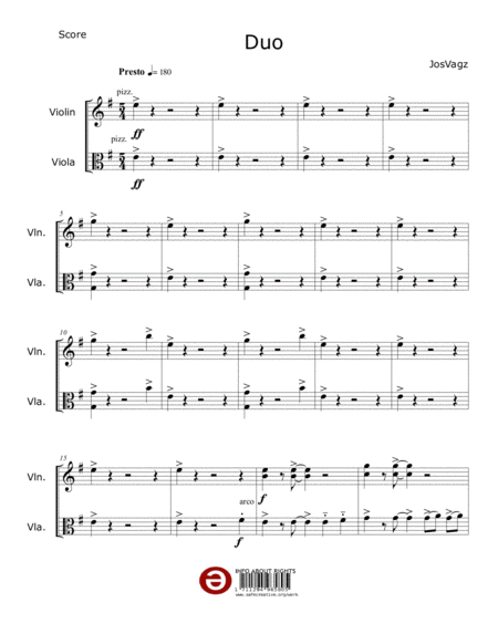 Free Sheet Music Duo