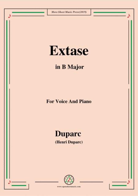 Duparc Extase In B Major For Violin And Piano Sheet Music