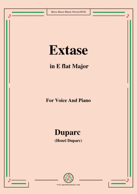 Duparc Extase In E Flat Major For Violin And Piano Sheet Music