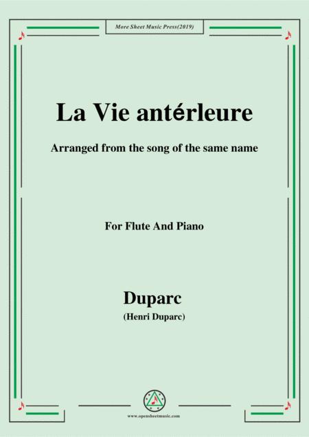 Free Sheet Music Duparc La Vie Antrleure For Flute And Piano