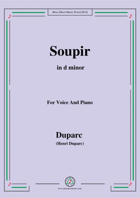 Free Sheet Music Duparc Soupir In D Minor