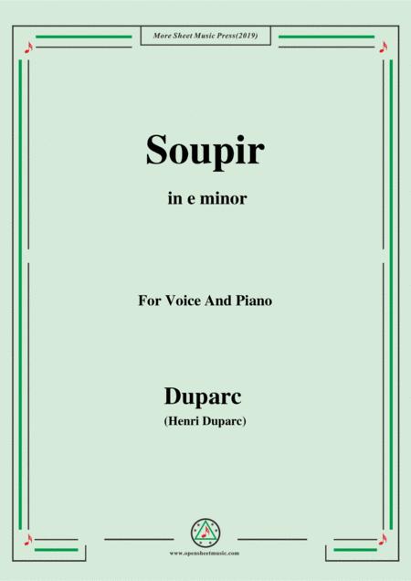 Free Sheet Music Duparc Soupir In E Minor