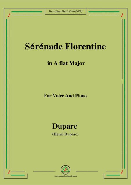 Duparc Srnade Florentine In A Flat Major For Violin And Piano Sheet Music