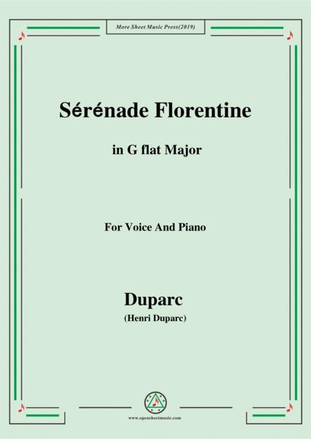 Duparc Srnade Florentine In G Flat Major For Violin And Piano Sheet Music