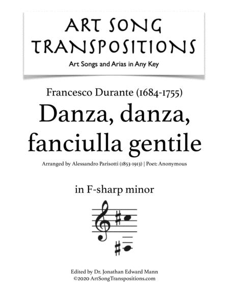 Durante Danza Danza Fanciulla Gentile Transposed To F Sharp Minor Sheet Music