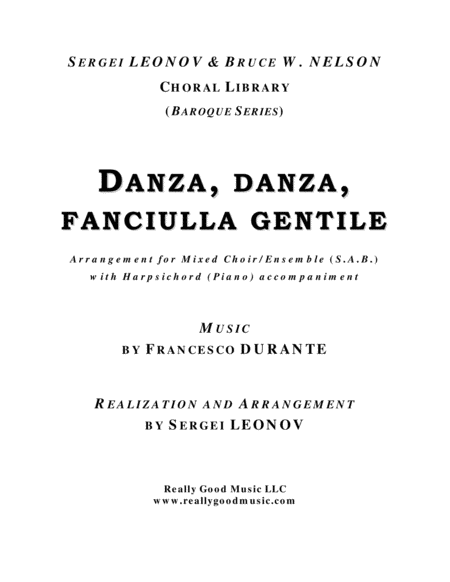 Durante Francesco Danza Danza Fanciulla Sab Choir Piano Accompaniment Sheet Music