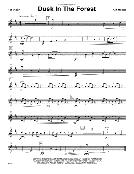 Free Sheet Music Dusk In The Forest 1st Violin