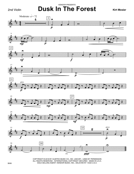 Free Sheet Music Dusk In The Forest 2nd Violin