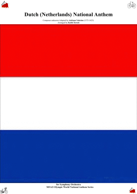 Free Sheet Music Dutch National Anthem For Symphony Orchestra