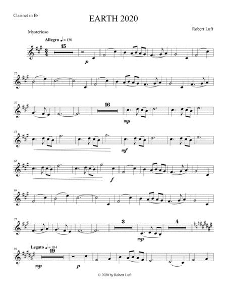 Free Sheet Music Earth 2020 Clarinet In Bb