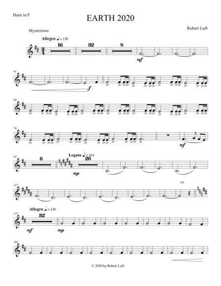 Free Sheet Music Earth 2020 Horn In F