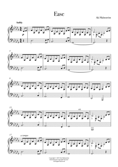 Free Sheet Music Ease Aki Malmstrm