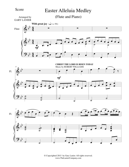 Easter Alleluia Medley Duet Flute Piano Score And Flute Part Sheet Music