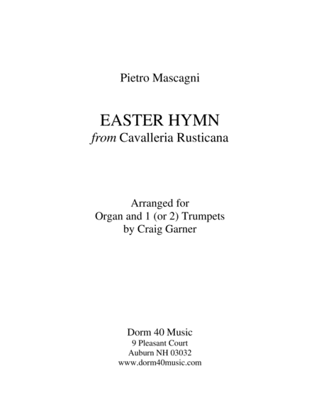 Easter Hymn From Cavalleria Rusticana For Trumpets And Organ Sheet Music