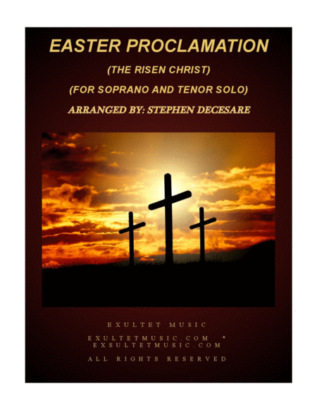 Free Sheet Music Easter Proclamation The Risen Christ Duet For Soprano And Tenor Solo