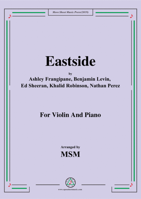 Free Sheet Music Eastside For Violin And Piano