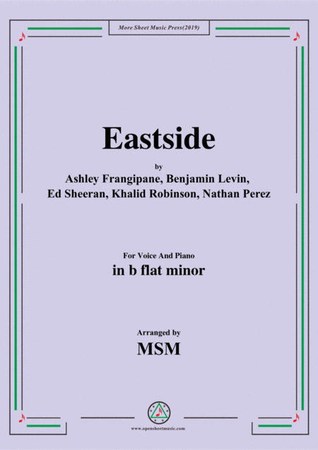 Eastside In B Flat Minor For Voice And Piano Sheet Music