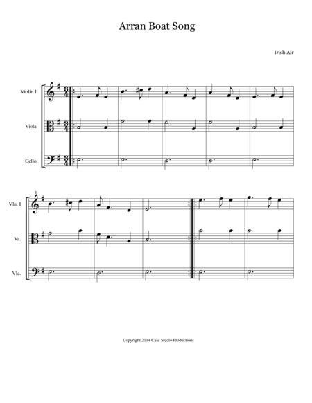 Easy Celtic Pieces For String Trio Sheet Music