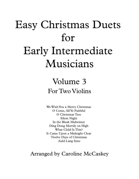 Easy Christmas Duets For Early Intermediate Violin Duet Volume 3 Sheet Music