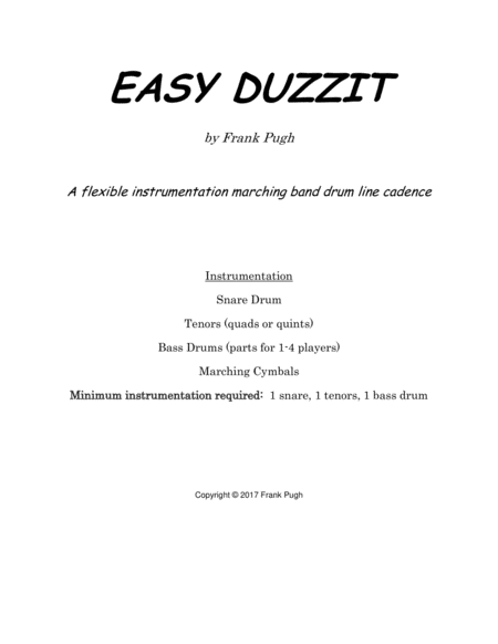 Free Sheet Music Easy Duzzit