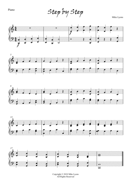 Easy Piano Step By Step Sheet Music